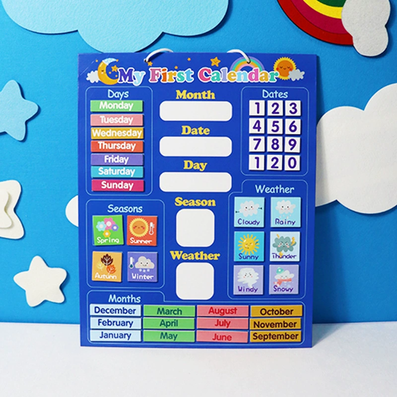 Календарь с английскими словами, магнитные учебные пособия, настенная диаграмма для просвещения, английский детский класс для раннего образования, неделя, месяц, дата, погода