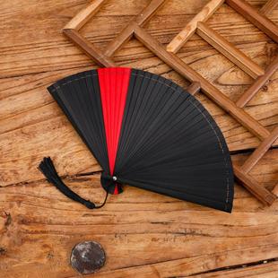 Customized Full Bamboo Folding Fan Women's Antique Chinese Style Dance Folding Fan Student Gift Cheongsam Hanfu Full Bamboo Portable Fan