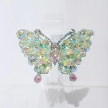 涵筱原创时尚水晶蝴蝶弹簧夹气质百搭女士发饰发夹后脑勺顶夹批发