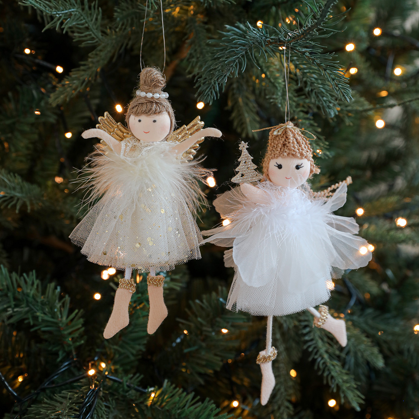 Nueva Navidad de peluche Angel Girl Colgante árbol de Navidad Colgante muñeca creativa Decoración muñeca Colgante