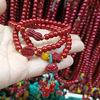 Rosary with round beads, bracelet, birthday charm suitable for men and women for beloved, ethnic accessory, cinnabar, 108 beads, wholesale, ethnic style