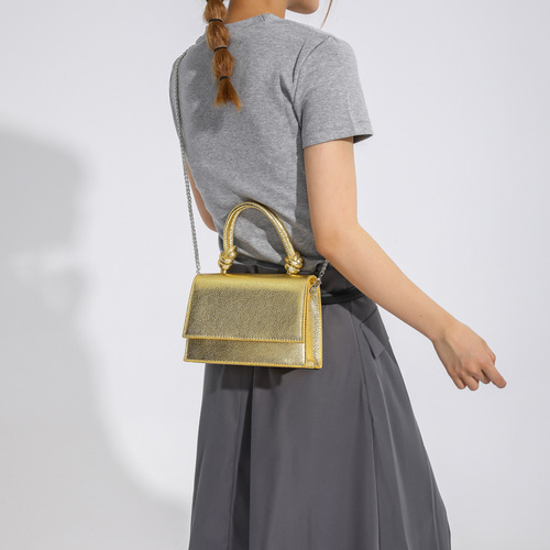 Casual Fashion Handbag  New Korean Style Casual Textured Crossbody Bag Fashion Simple Chain Shoulder Bag for Women