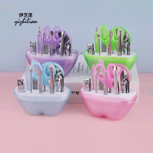 严选厂家不锈钢美容修甲工具套装12件套指甲刀指甲钳鼻毛剪修眉夹