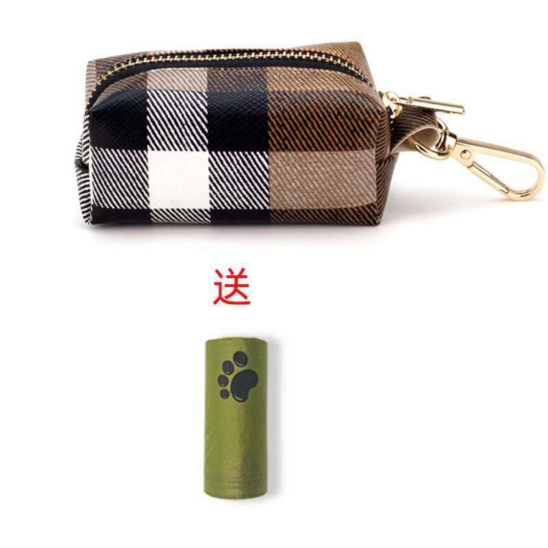 Bolsa para excrementos de mascotas Amazon con cremallera de cuero, bolsa portátil para guardar excrementos para perros.