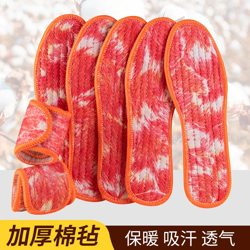 Оптовая зимняя стелька с хвостом Феникса, утолщенная теплая зимняя хлопковая стелька, мужская и женская впитывающая пот мягкая удобная повседневная стелька