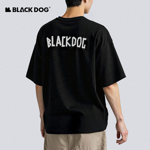 Blackdog Black Dog Outdoor T-Shirt New Slim Fit Outdoor Street Loose Version Black Right Shoulder Quick-Drying Short Sleeves