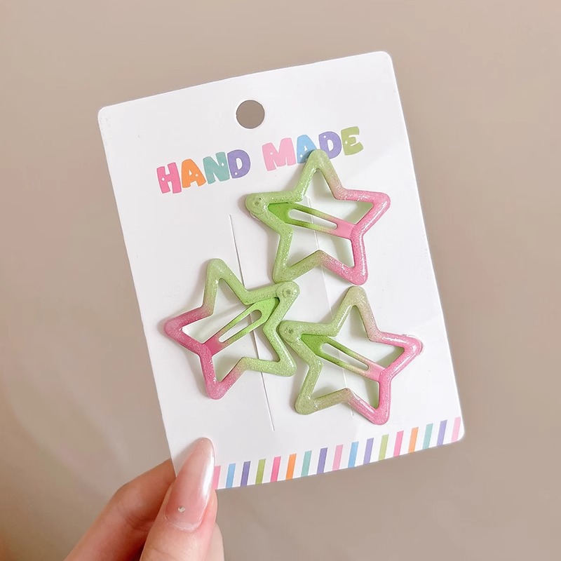 Horquilla de estrella de color dopamina 2025 nueva horquilla de gota de agua de nube para niños flequillo lateral bb clip tocado