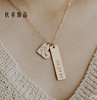 Pendant, rectangular necklace stainless steel