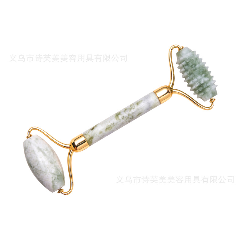 外贸批发双头玉石滚轮 南方玉岫玉水晶宝石美容玉石滚轮按摩器