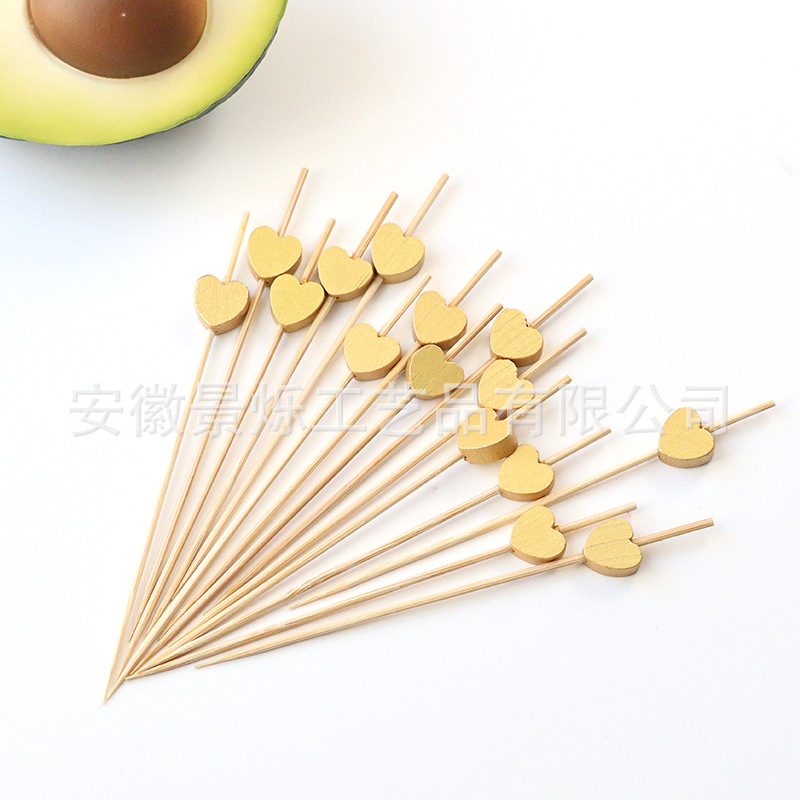 Palillos de Bambú con Corazón para Fruta para Día de San Valentín y Fiestas