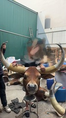 大牛頭牛肉館装飾置物牛頭置物工芸品特色観光区ペンダント水牛角