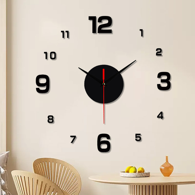 Cruz-frontera creativo acrílico Reloj de pared DIY personalizado moda 3D etiqueta de la pared Reloj de pared hogar caliente mudo reloj decorativo