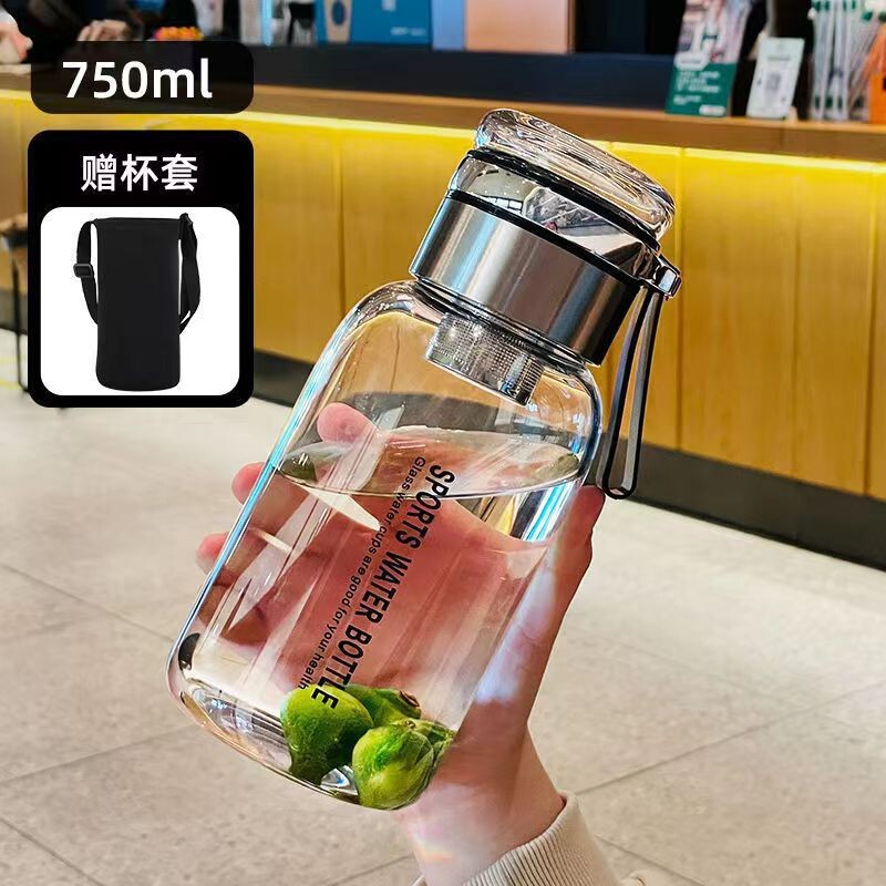 大容量グラス男女夏高颜値カップ携帯耐高温泡茶カップ茶水分離カップ|undefined