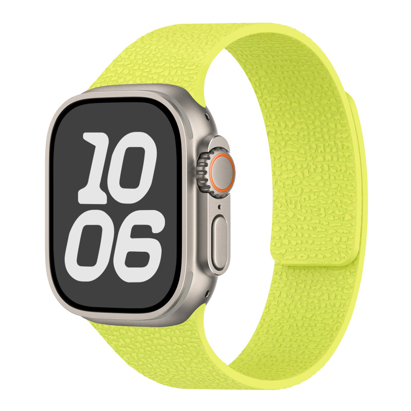 Apple Watch1-11世代/Ultra1-3/SE3に適しています。ライチ柄のソフト磁性シリコンストラップです。|undefined