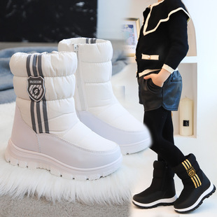 Children's Snow Boots Wholesale 2025 Winter New Style Children's High-Top Winter Boots Kids' Shoes with Fleece Lining for Warmth Children's Cotton Boots