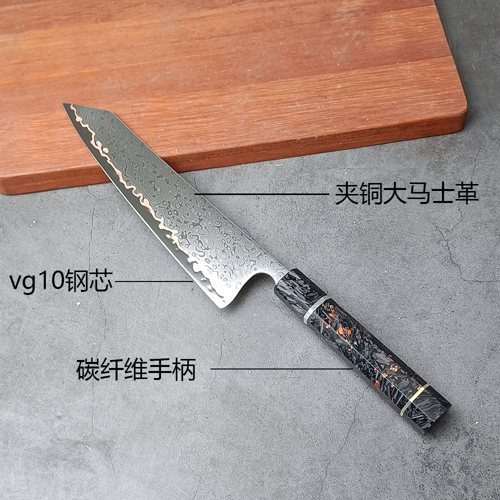 VG10主厨刀日本大马士革切付刀日式料理刀锋利寿司三文鱼厨师刀-阿里巴巴