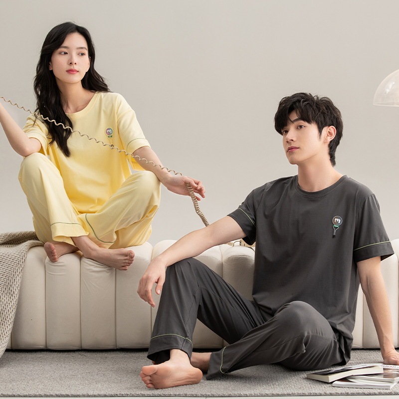 Couple Pajamas Women's 7A Anti-bacterial and Anti-mite Pure Cotton 2025 New Arrival plus size Loose Men's Outwear Home Clothes suit Couple Pajamas Women's 7A Anti-bacterial and Anti-mite Pure Cotton 2025 New Arrival plus size Loose Men's Outwear Home Clothes suit