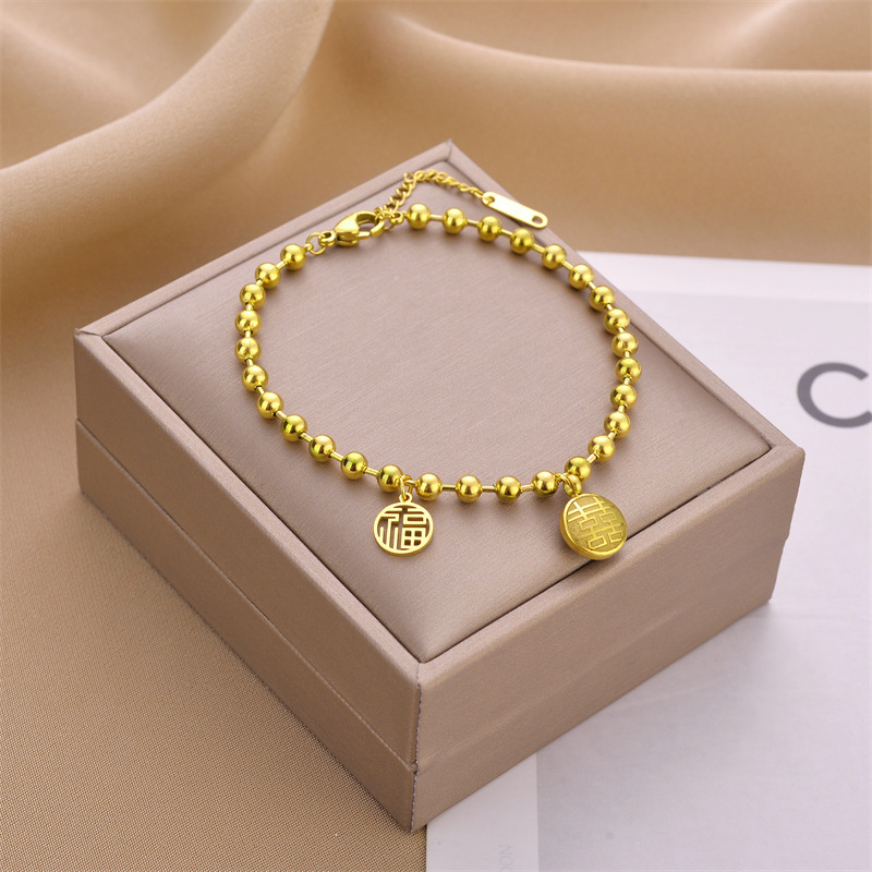 Corea del Sur Dongdaemun moda pulsera de acero de titanio nicho mujer diseño de acero inoxidable sensación de alta calidad joyas de pulsera transfronteriza universal