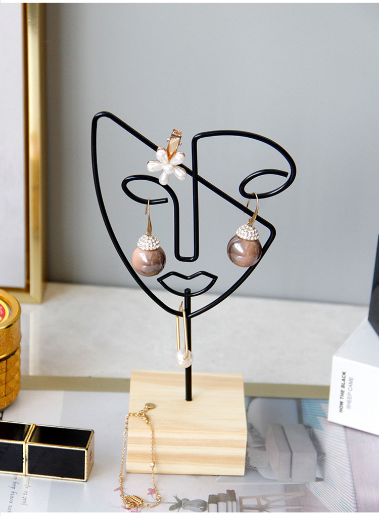 180g Weight Jewelry Rack Classification 1 Piece Quantity Iron Material Human Face Pattern Nordic Style, Modern Style Style Nordic Style Modern Style Human Face Iron Jewelry Rack 8
