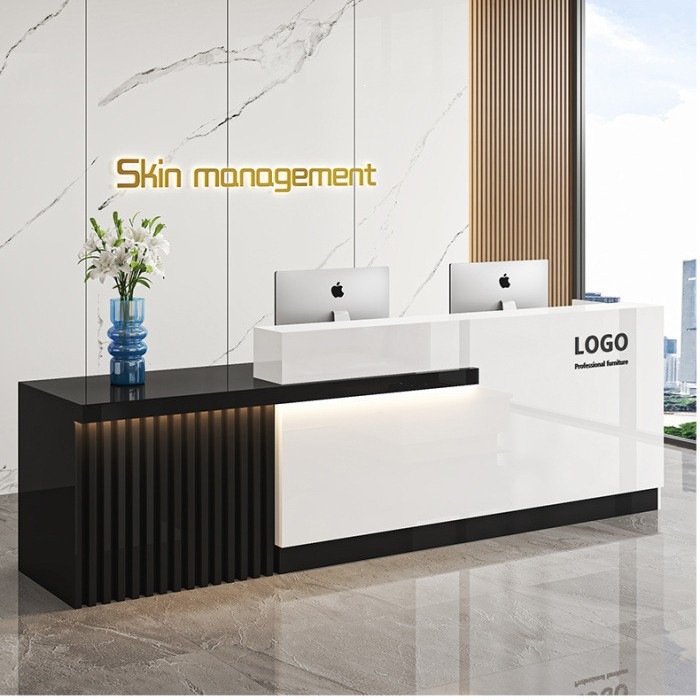 SJN Bar Counter Cashier Desk Simple Modern Counter for Beauty Salon, Clothing Store, Supermarket, Company Reception Desk