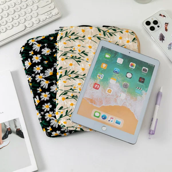 Embroidered Quilted Tablet Bag Little Daisy 15inch Inner Sleeve Laptop Storage Protective Cover Exclusively for Cross-Border Sales