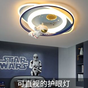 2024Ins Style Kidsren's Room Boys and Girls Bedroom Lamp Creative Stylish Astronaut Astronaut Eye Protection Ceiling Lamp