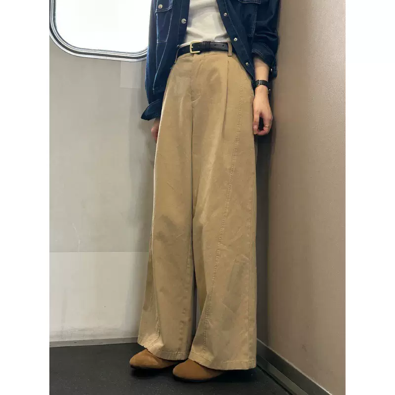 慵懒风百搭阔腿裤女垂感休闲直筒裤宽松高腰遮胯显瘦高级长裤