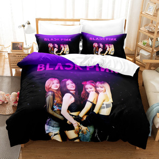Apricot Home Textile Three-Piece Set Women's Star Aidou Series 3D Digital Printing Set
