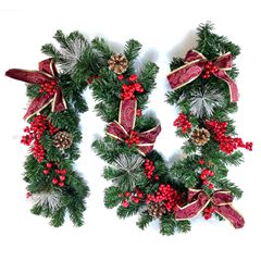 クリスマス装飾難燃性模擬花輪セット ショーウィンドウ用つる飾り 2.7m PVC製天井吊り下げ飾り ホリデー雰囲気