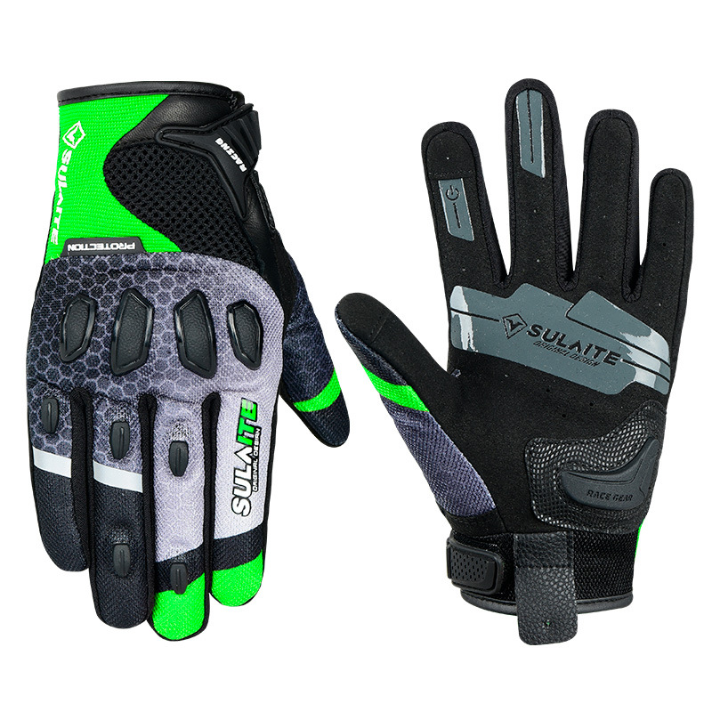 Guantes de Ciclismo de malla transpirable de verano guantes de ciclismo pantalla táctil resistente a las caídas equipo de protección de carreras de motos
