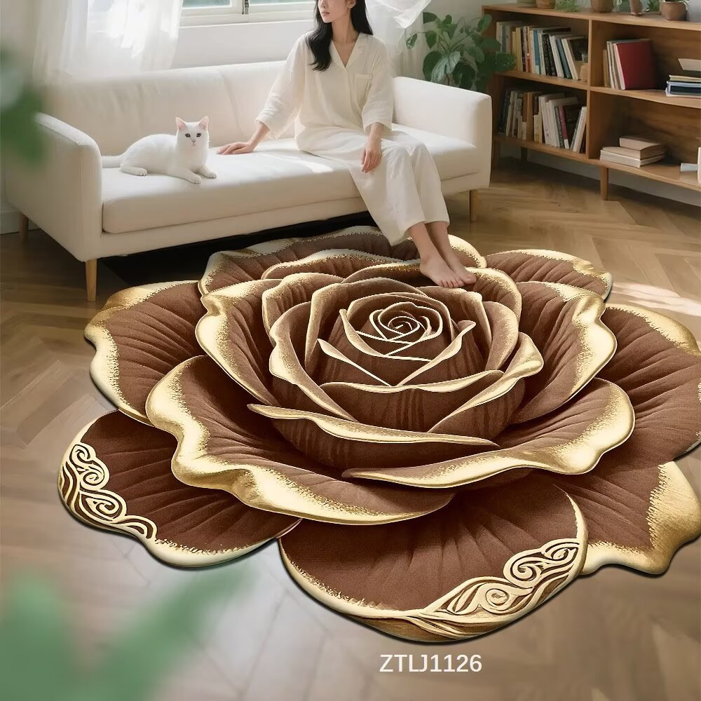 Popular Three-Dimensional Vision Crystal Velvet Floor Mat, Living Room Decorative Mat, Bedroom Bedside Blanket, Bathroom Absorbent Mat, Can Be Shipped on Behalf of Others