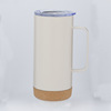 Handle stainless steel, capacious cup, double-layer coffee glass