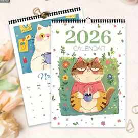 2026年新款跨境爆款亚马逊英文欧美猫狗企鹅日历挂历台历厂家批发