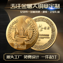 大铜章定制纯铜浮雕金属纪念章企业周年庆收藏工艺铜章定做