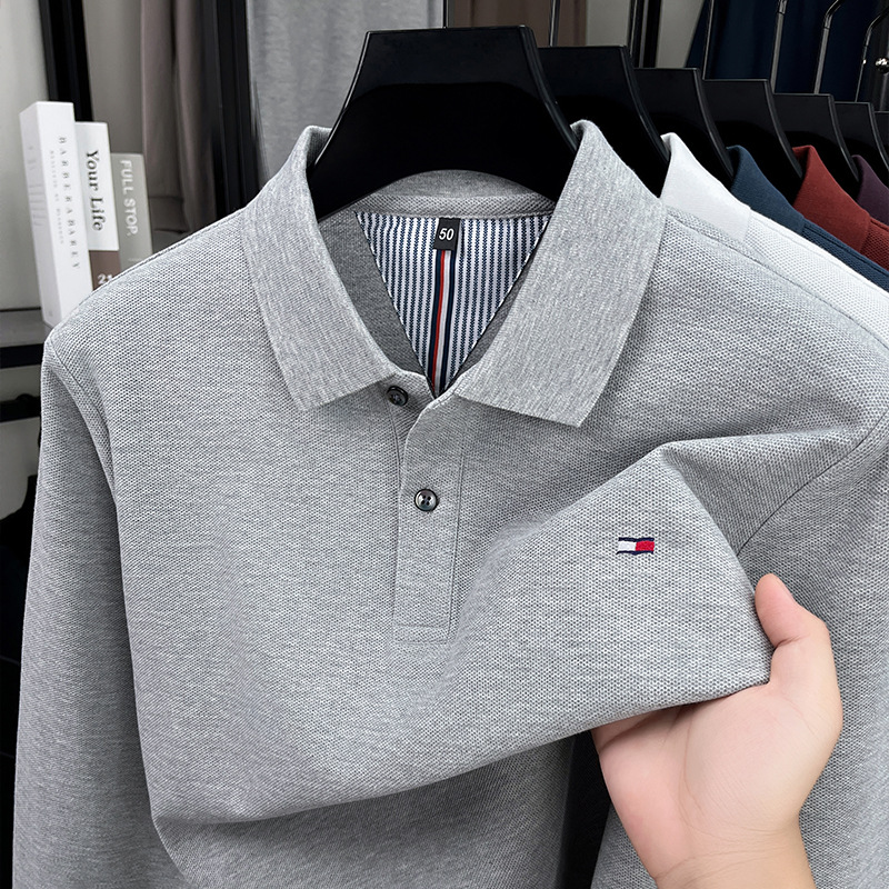 Tommy Hilfiger Long-Sleeve Polo Shirt Grey