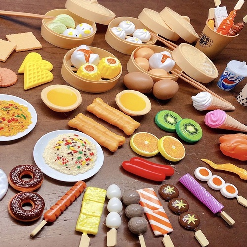 Kids Play Kitchen Toy Baby Early Food Steam Dumplings Set for Boys and Girls