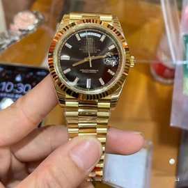 EW黑冰糖TW日志手表男表全自动机械表男士精钢带商务防水双日历表