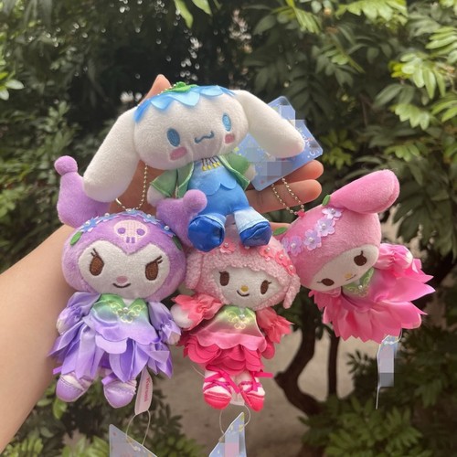 Flower Fairy Series Pendant: Jade-Golden Dog, Kuromi Doll, Plush Toy Figurine, Decorative Ornaments, Beaded Charm Accessories