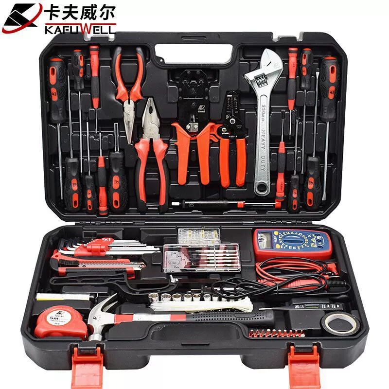 Телекоммуникационные инструменты Kraftwell, полный набор универсального ящика для инструментов для обслуживания сети, электрика, с комбинированным мультиметром, полный набор