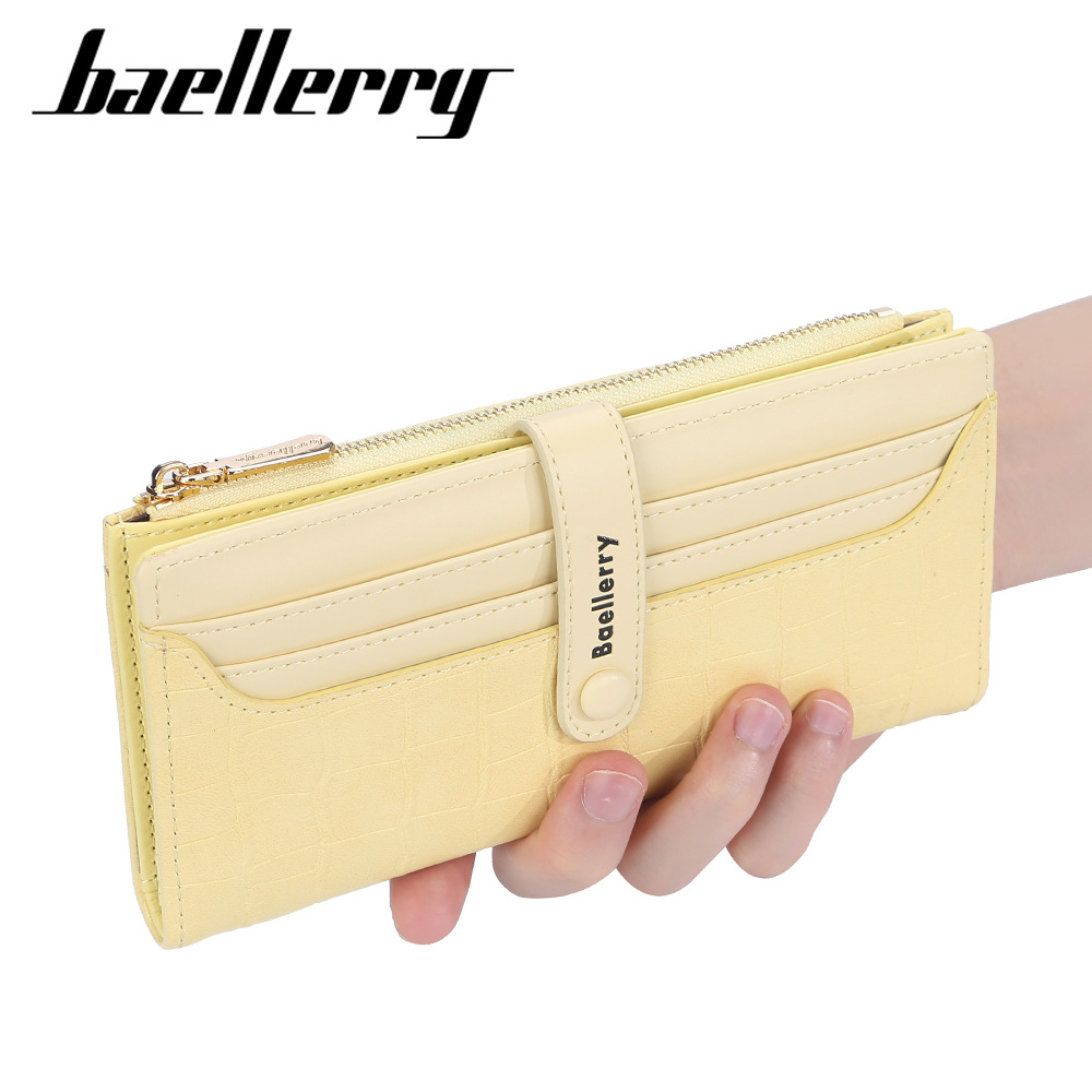 baellerry新款钱包女士长款欧美鳄鱼纹多卡位女手拿包时尚手机包