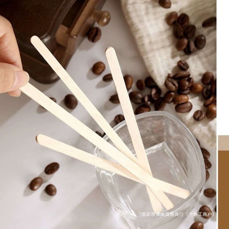 Индивидуально упакованные палочки для перемешивания кофе, одноразовые деревянные палочки для перемешивания, деревянные палочки для напитков, чая с молоком, 500 палочек для перемешивания Wang Tao
