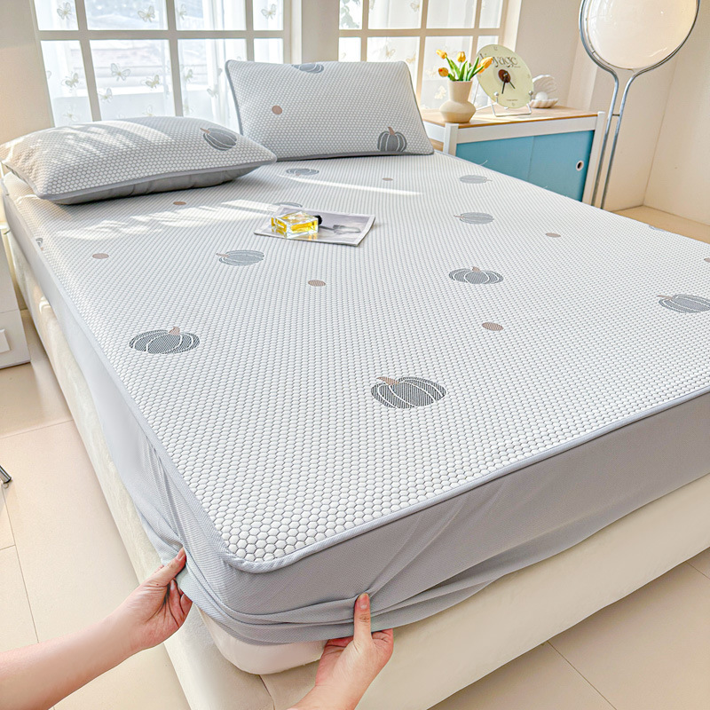 2025 nueva funda de cama Clase A funda de cama de seda de hielo funda protectora de colchón de verano de una sola pieza funda de cama de Doudou todo incluido de verano