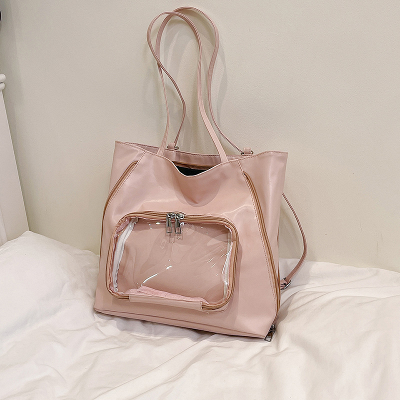 Gran capacidad TOT Commuters 2025 nuevo estilo japonés estilo coreano de moda de ocio bolsa de dolor transparente clase de moda de bolso de hombro