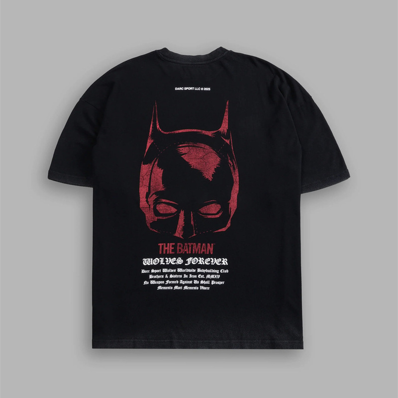 Cross-Border Hot Selling Darc Sport American Trendy the Batman Printed Large Size Loose Men's Short-Sleeved T-Shirt