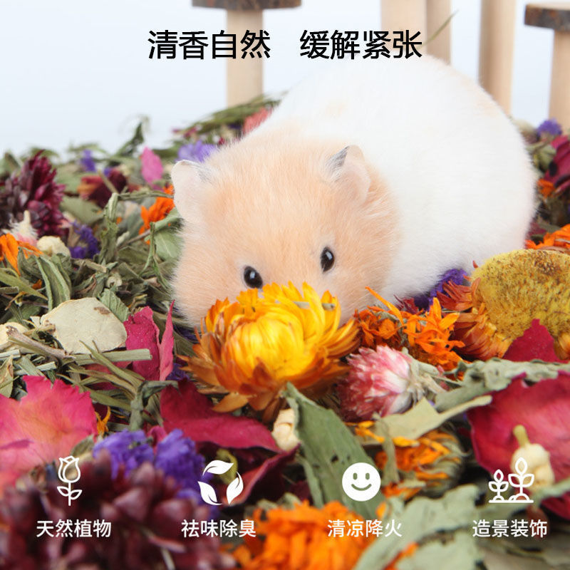 花と草の消臭パッド、香りの良いハムスターの尿を除去する消臭パッド、ゴールデンベアウサギ用品、花と枝のネズミの造園|undefined