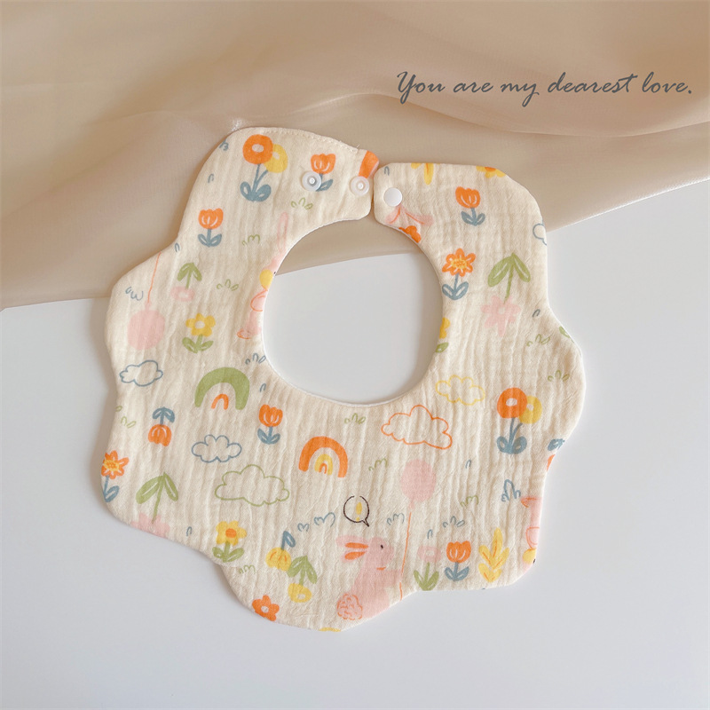 Babero de bebé de gasa de algodón babero del bebé impermeable escupir leche recién nacido babero ins primavera y verano