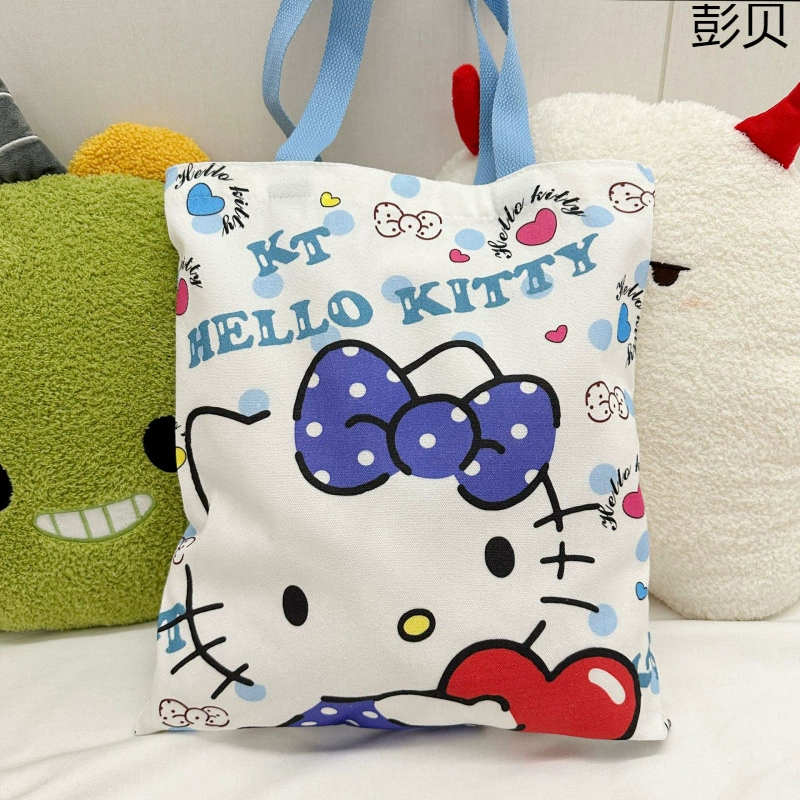 Сумка-шоппер (Hello Kitty), леноподобная, 55% хлопок 45% полиэстер, вместительная 40 см