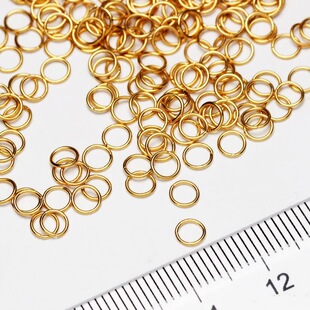 18K Gold Closed Ring Accessories Au750 Color Gold Bracelet Bracelet Necklace Braided Rope DIY Jewelry Water Shell Live Gold