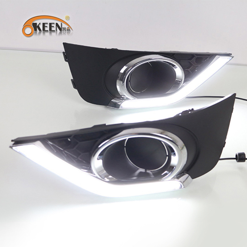 OKEEN for 15-17 Honda BRV day running light modified LED streamer turn signal car special bright fog lamp