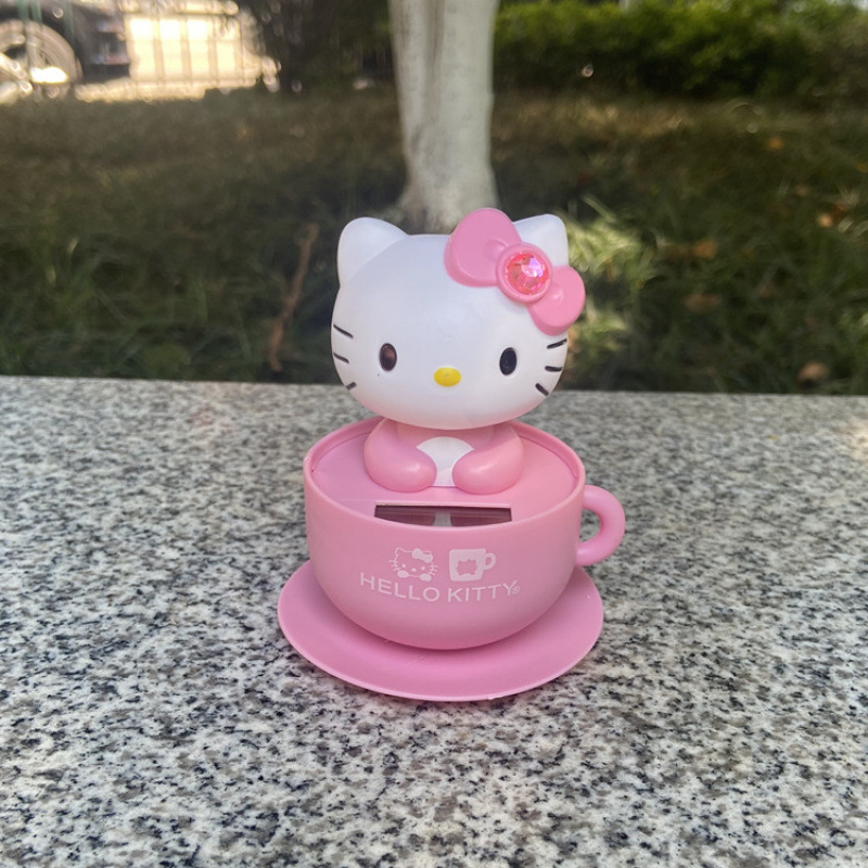 ソーラー人形 リラックマ カー用品 車の装飾品 かわいい首振りコーヒーカップ人形装飾 KT|undefined